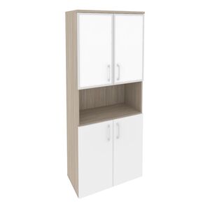 Шкаф высокий широкий (стекло белое)