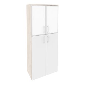 Шкаф высокий широкий (стекло белое)