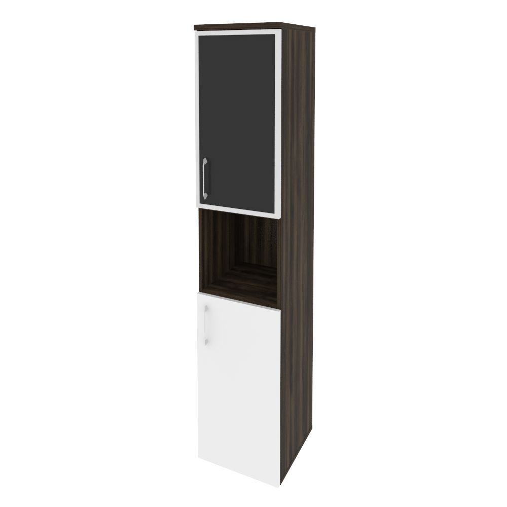 Шкаф высокий узкий правый (стекло черное)