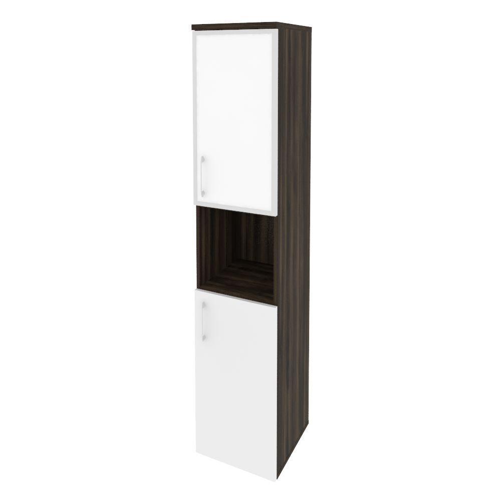 Шкаф высокий узкий правый (стекло белое)