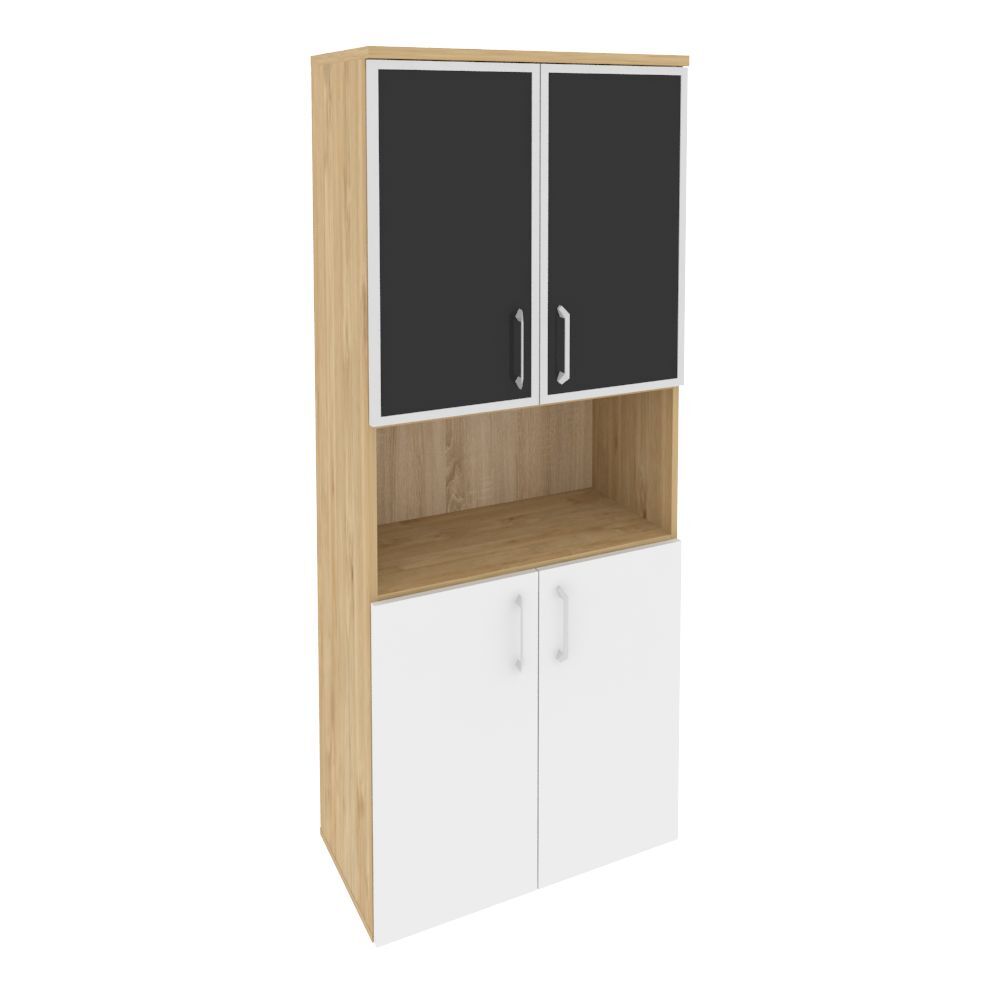 Шкаф высокий широкий (стекло черное)