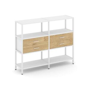 Двухсекционный стеллаж трехярусный с ящиками