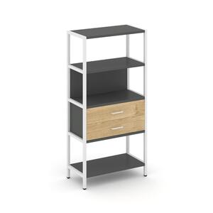 Односекционный стеллаж четырехярусный с ящиками