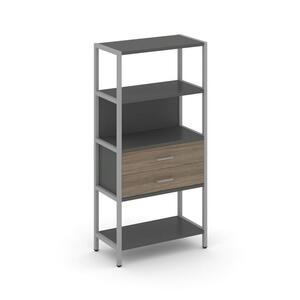 Односекционный стеллаж четырехярусный с ящиками