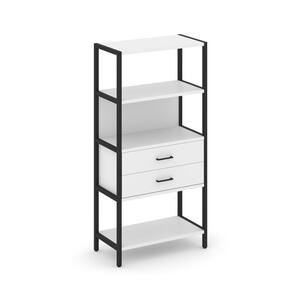 Односекционный стеллаж четырехярусный с ящиками