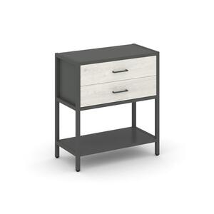 Односекционный стеллаж двухярусный с ящиками