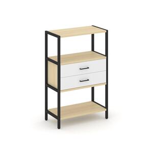 Односекционный стеллаж трехярусный с ящиками