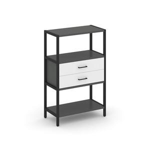 Односекционный стеллаж трехярусный с ящиками