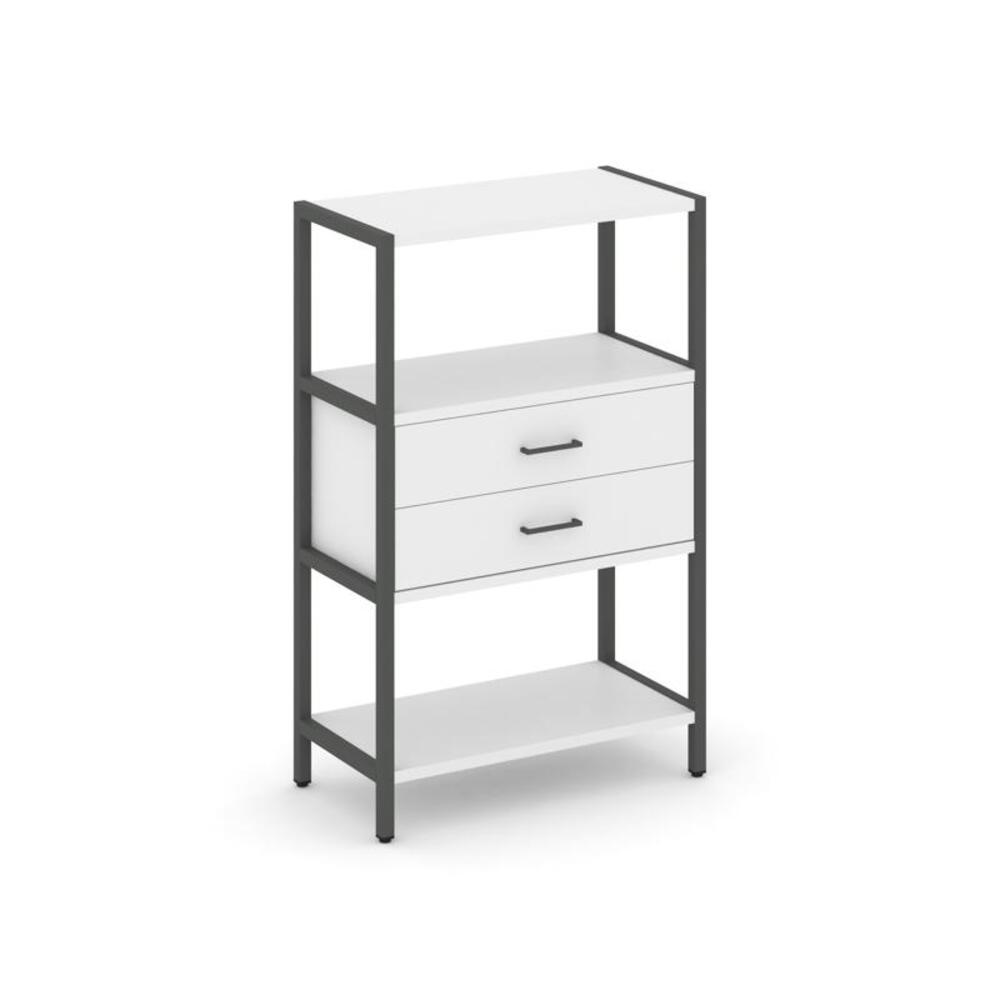 Односекционный стеллаж трехярусный с ящиками