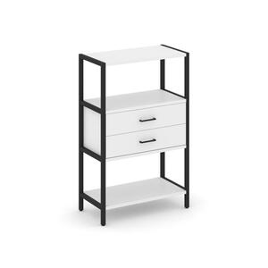 Односекционный стеллаж трехярусный с ящиками