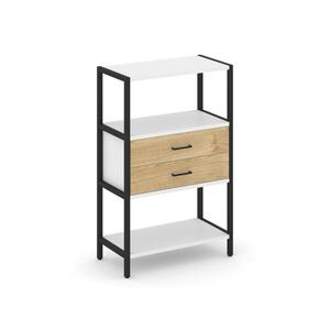Односекционный стеллаж трехярусный с ящиками