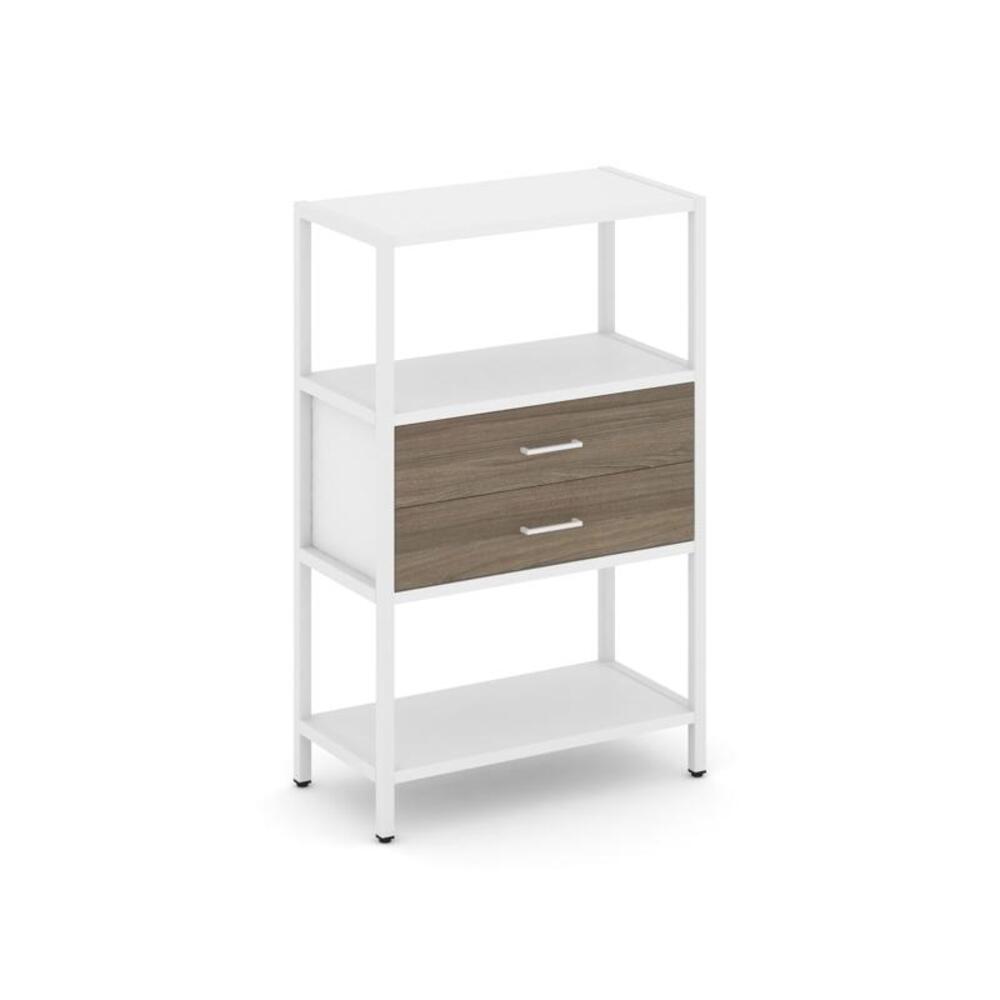 Односекционный стеллаж трехярусный с ящиками