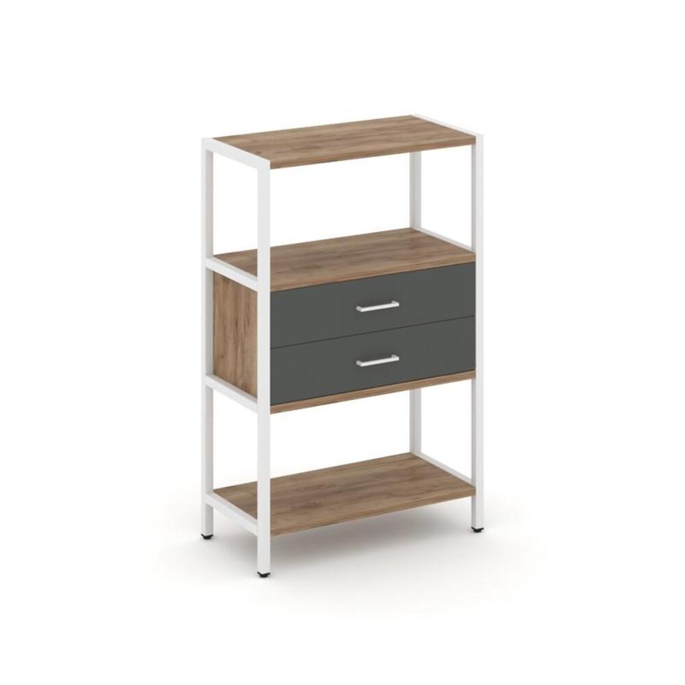 Односекционный стеллаж трехярусный с ящиками