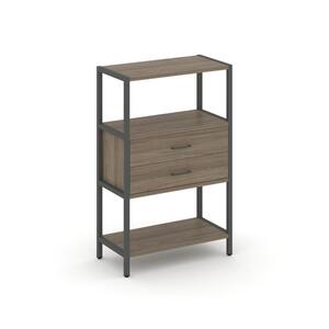 Односекционный стеллаж трехярусный с ящиками