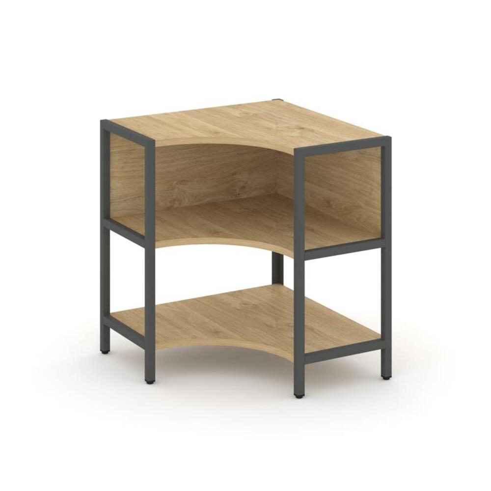 Односекционный угловой стеллаж двухярусный