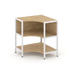 Односекционный угловой стеллаж двухярусный