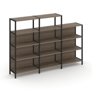 Трехсекционный стеллаж четырех/трехярусный