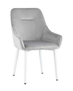 Стул Диана велюр серебристый ножки белые 4 шт