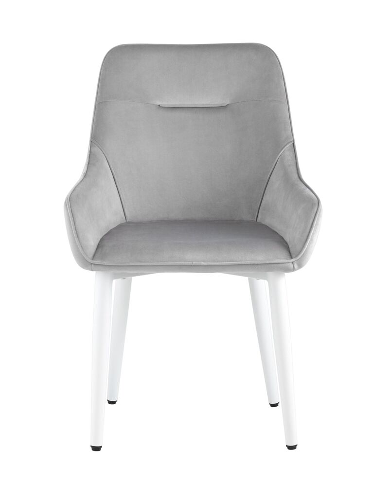 Стул Диана велюр серебристый ножки белые 4 шт