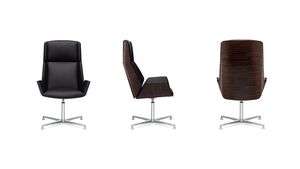 Кресло высокая спинка, крестовина с возвратным механизмом, спинка шпонированная