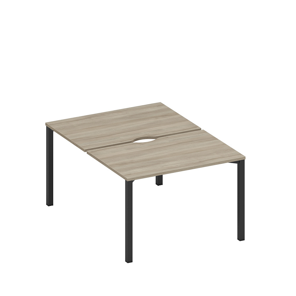 Рабочая станция на металлокаркасе, столешницы с вырезом (2*120)