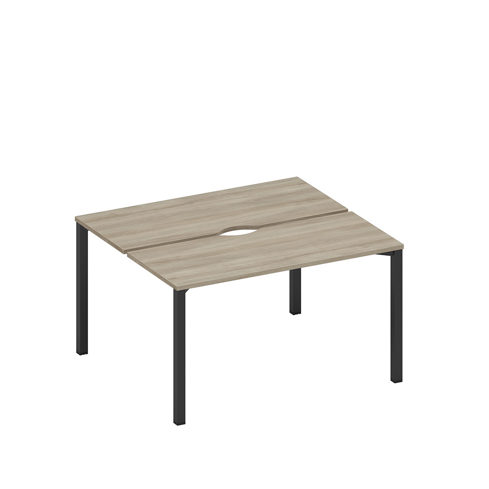 Рабочая станция на металлокаркасе, столешницы с вырезом (2*140)