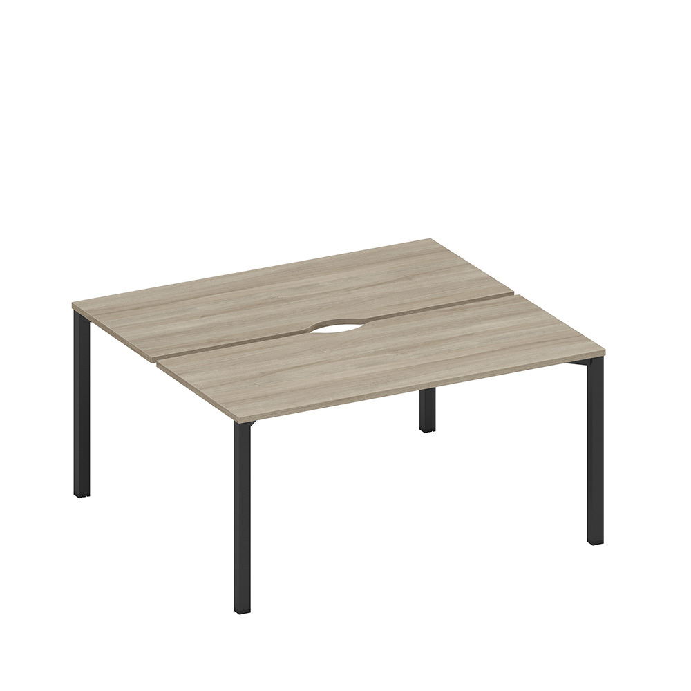 Рабочая станция на металлокаркасе, столешницы с вырезом (2*160)